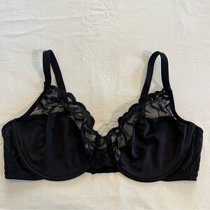 Vintage Lillyette minimizer bra 42d black lace underwire